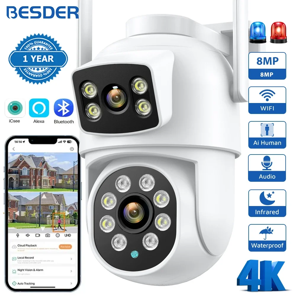 Ip Camera Outdoor 4K - BESDER 4K 8MP Wifi Camera PTZ