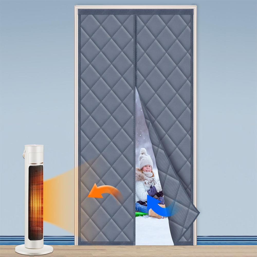 Home Security Door Reinforcement Lock - Magnetic Thermal Insulated Door Curtain Thickened
