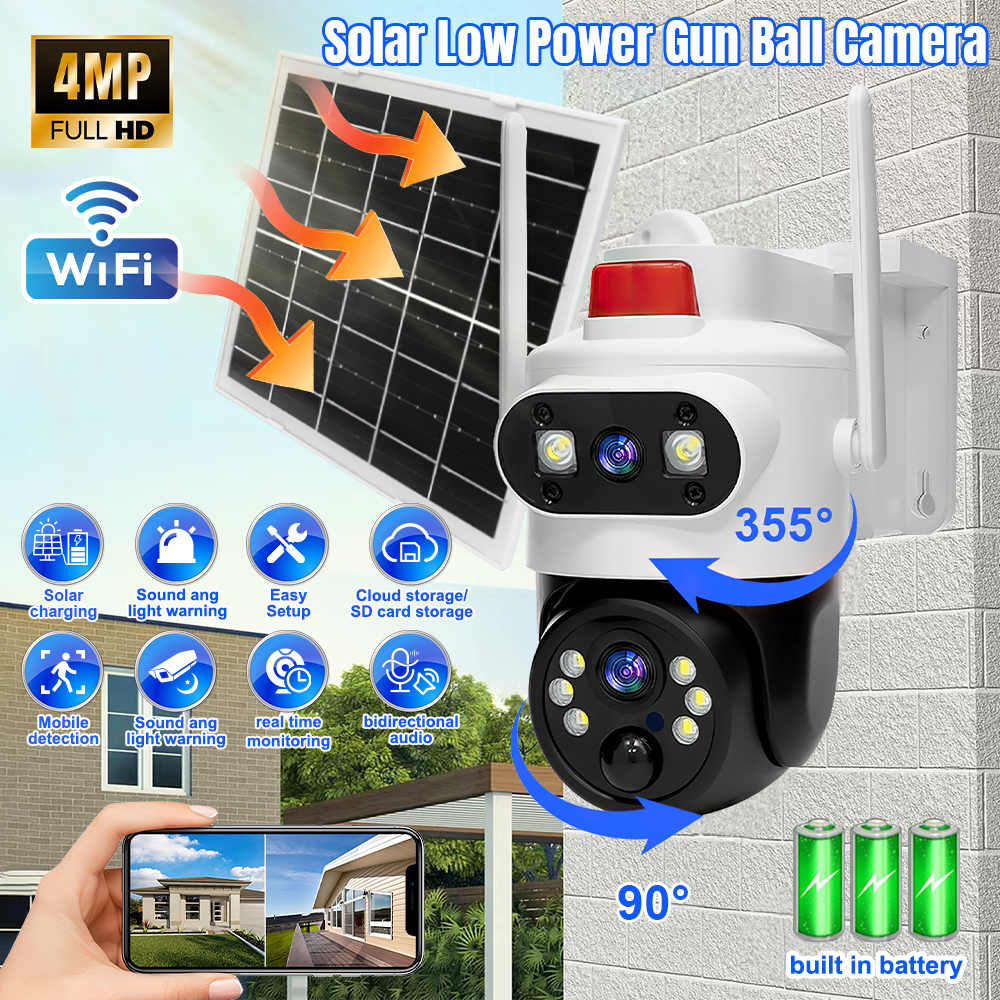 Home Security Home Assistant - Solar Security Cameras Wireless Outdoor Dual