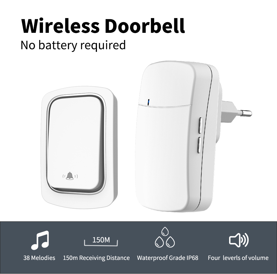 Home Security Ring System - Wireless Doorbell Welcome Chime For Home