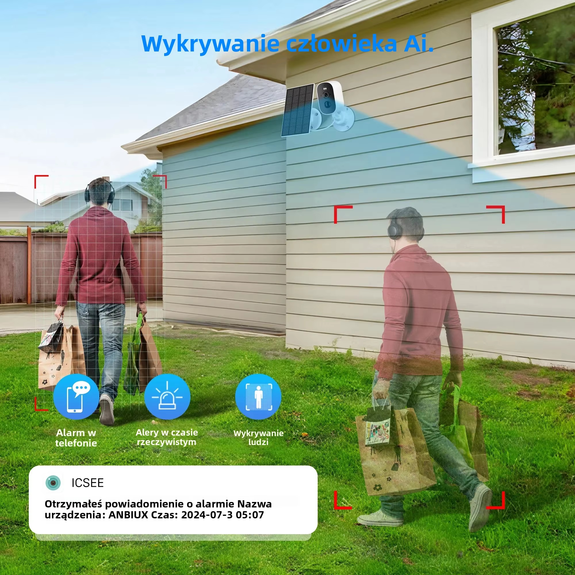 5MP WiFi Solar Security Camera - Home Yard Security 评论和价格