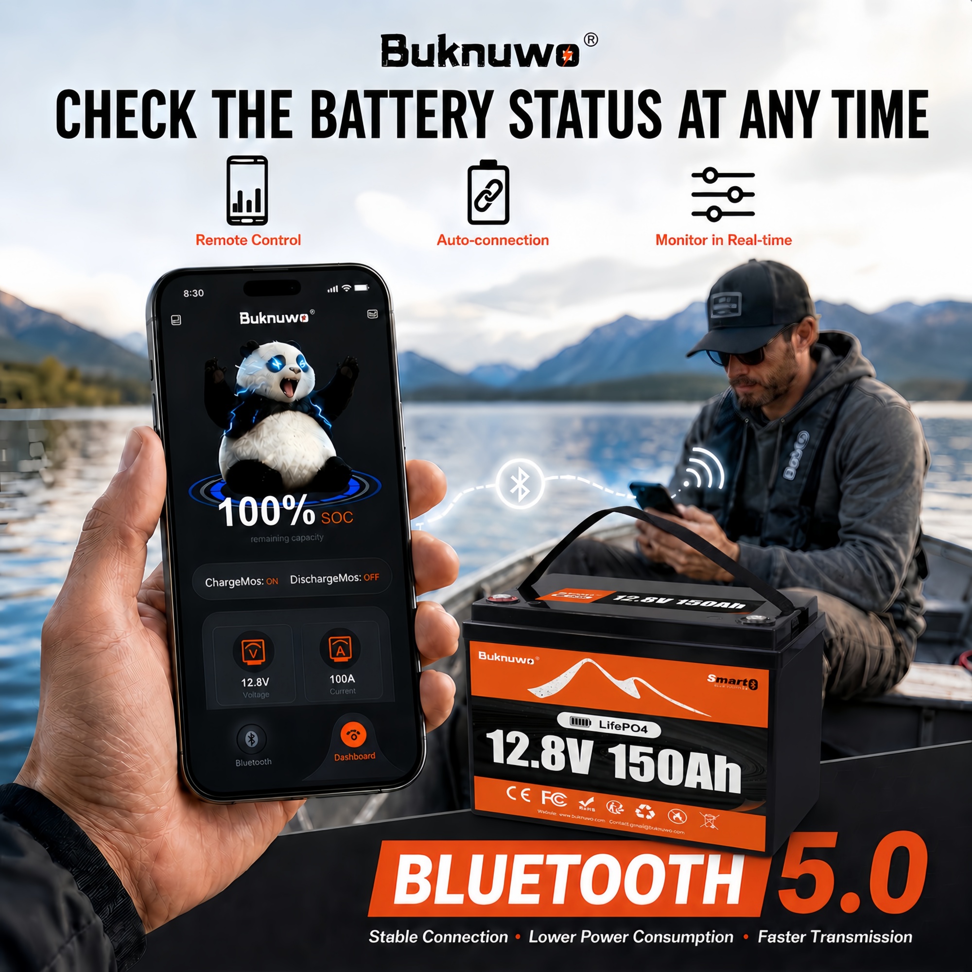 Smart 12V/12.8V 150Ah Bluetoot - Home Security Technology 评论和价格