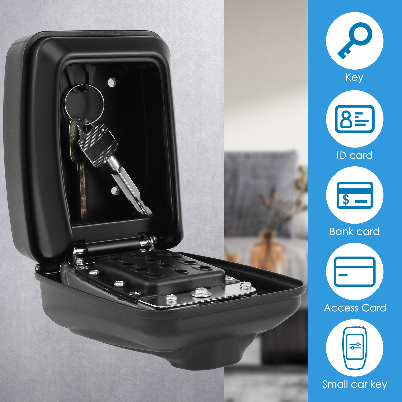 Key Lock Box Wall-Mount Secret - Home Security Brand 评论和价格