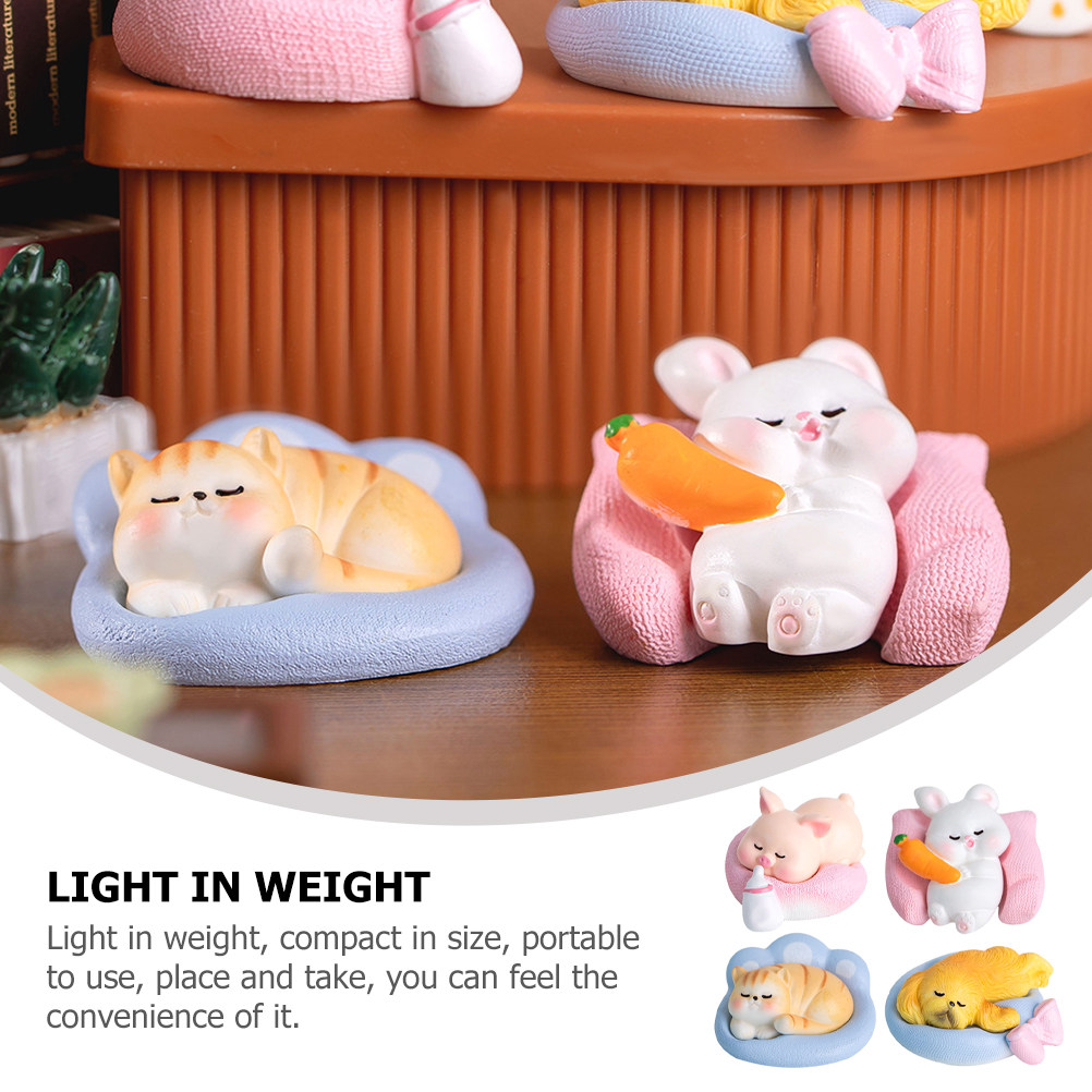 4Pcs Cute Animal Statues Resin - Home Yard Security 评论和价格