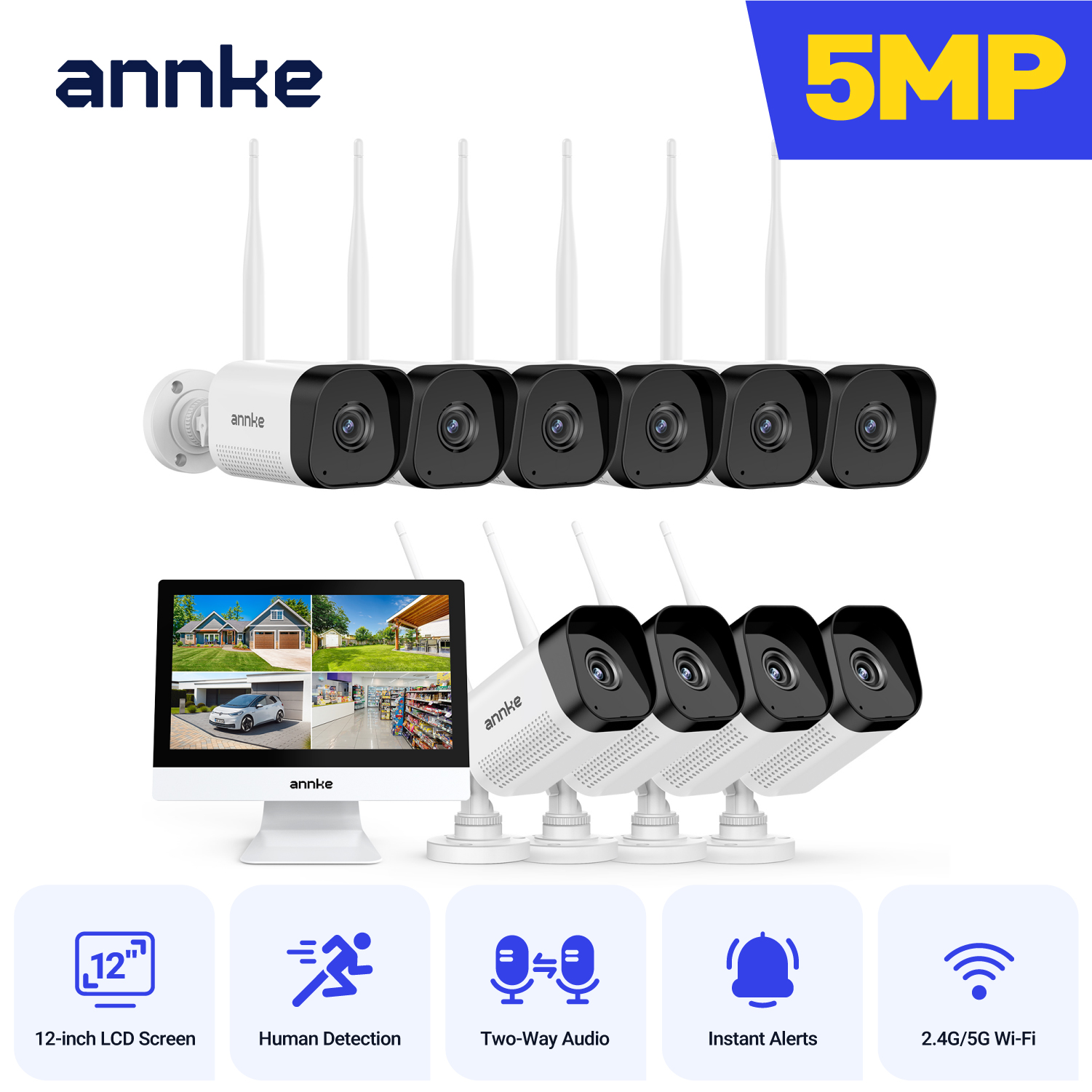 ANNKE 5MP  Wireless Security C - Home Security Kit With Camera 评论和价格