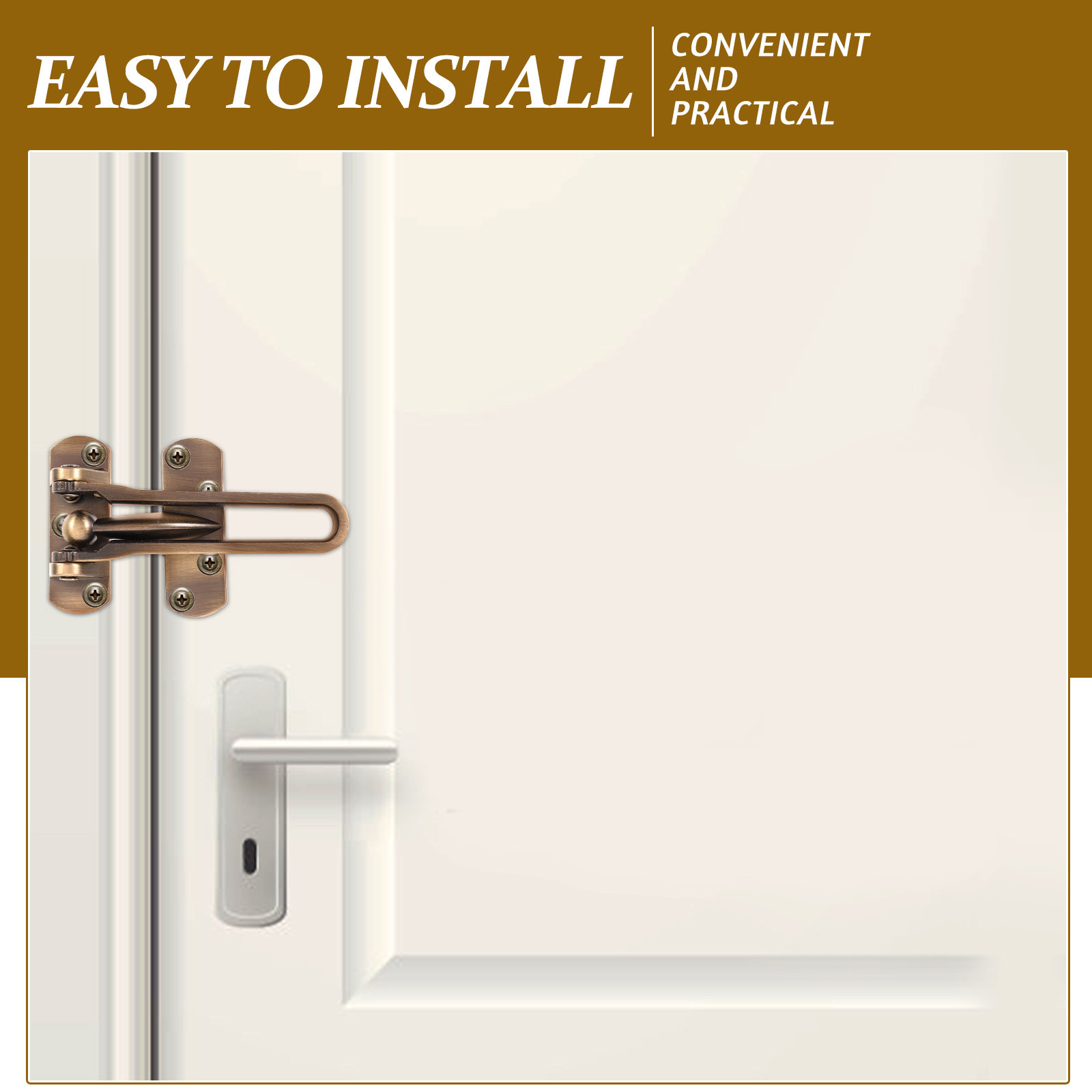 Security Door Latch Metal Rein - Home Security Door Reinforcement Lock 评论和价格
