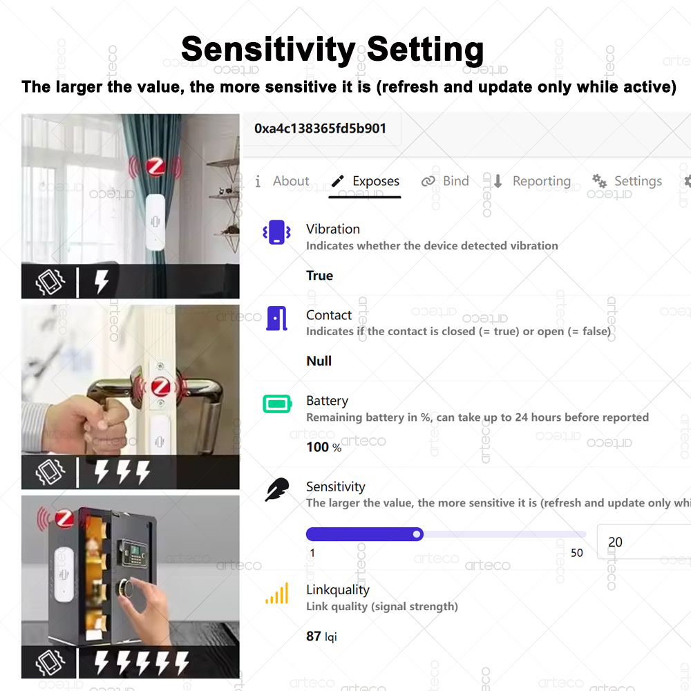 ZigBee Smart Vibration Sensor  - Home Security Home Assistant 评论和价格