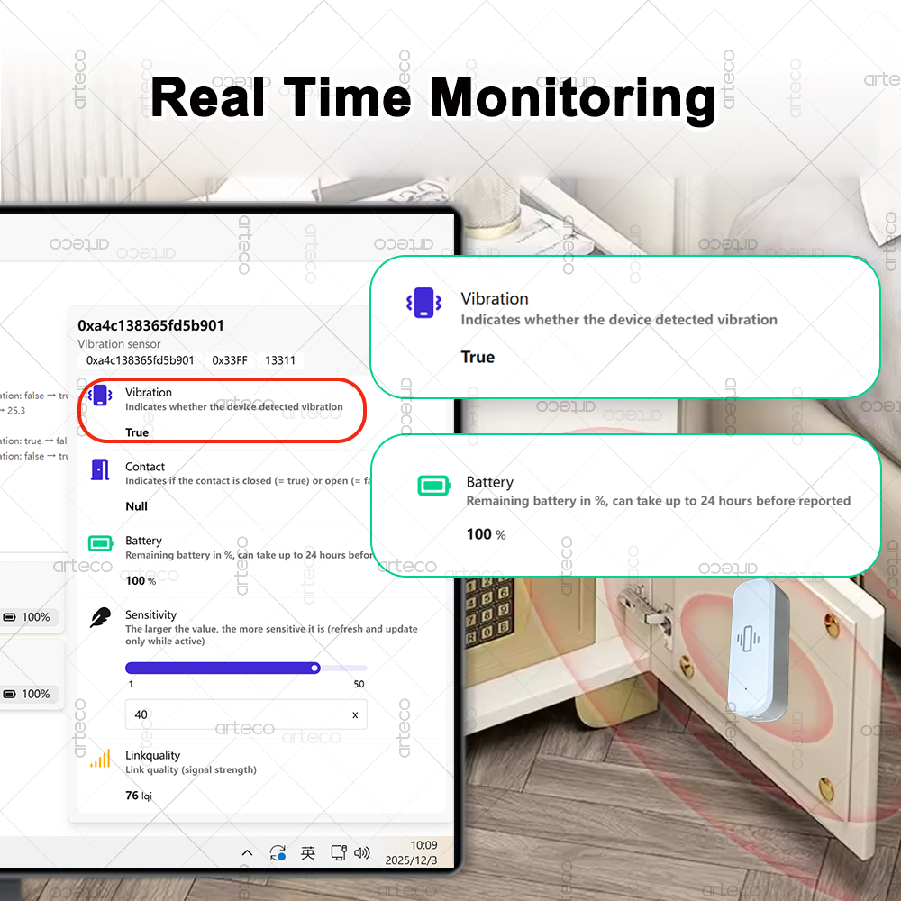 ZigBee Smart Vibration Sensor  - Home Security Home Assistant 评论和价格