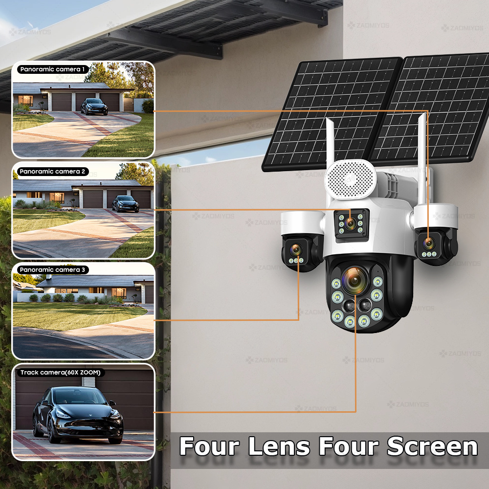4 Lens Outdoor 360° Surveillan - Home Security And Cctv 评论和价格
