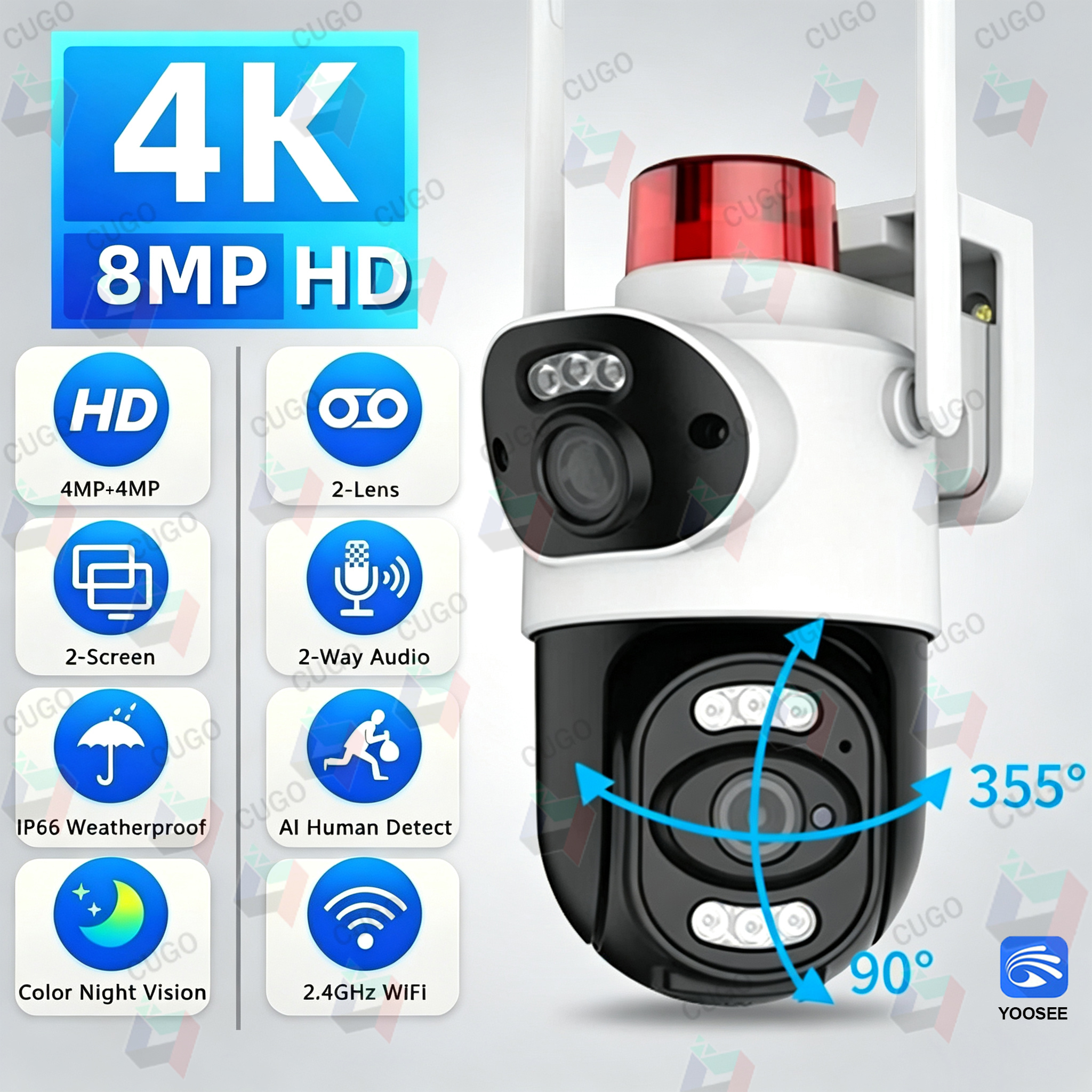 4K 8MP WiFi Surveillance Camer - Ip Camera Outdoor 4K 评论和价格