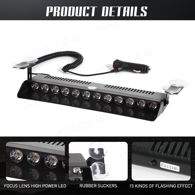 12 LED Car Strobe Light Flash  - Home Security Police 评论和价格