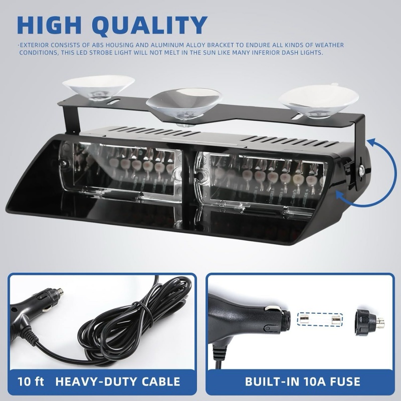 16LED Car LED Strobe Lamp 18 M - Home Security Police 评论和价格