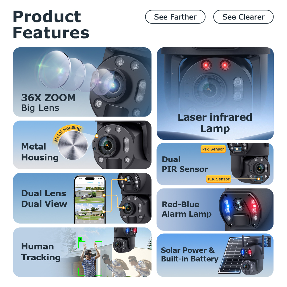 SHIWOJIA 6K 12MP 4G Solar Came - Ip Camera Outdoor 4K 评论和价格