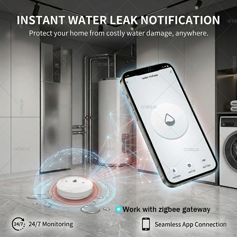 Zigbee Water Leak Sensor Flood - Home Security Home Assistant 评论和价格
