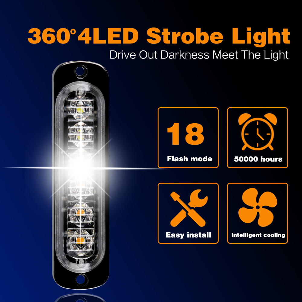 4LED Car Strobe Warning Light  - Home Security Police 评论和价格