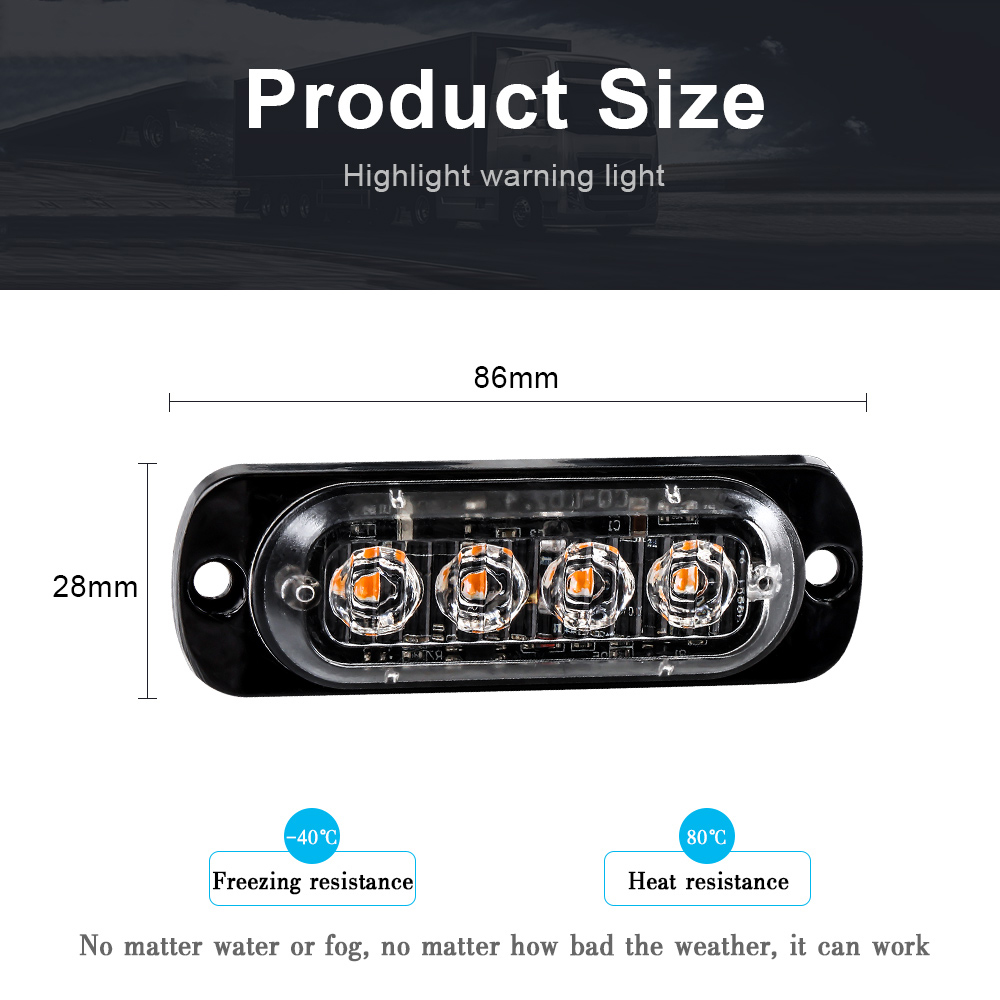 4LED Car Strobe Warning Light  - Home Security Police 评论和价格