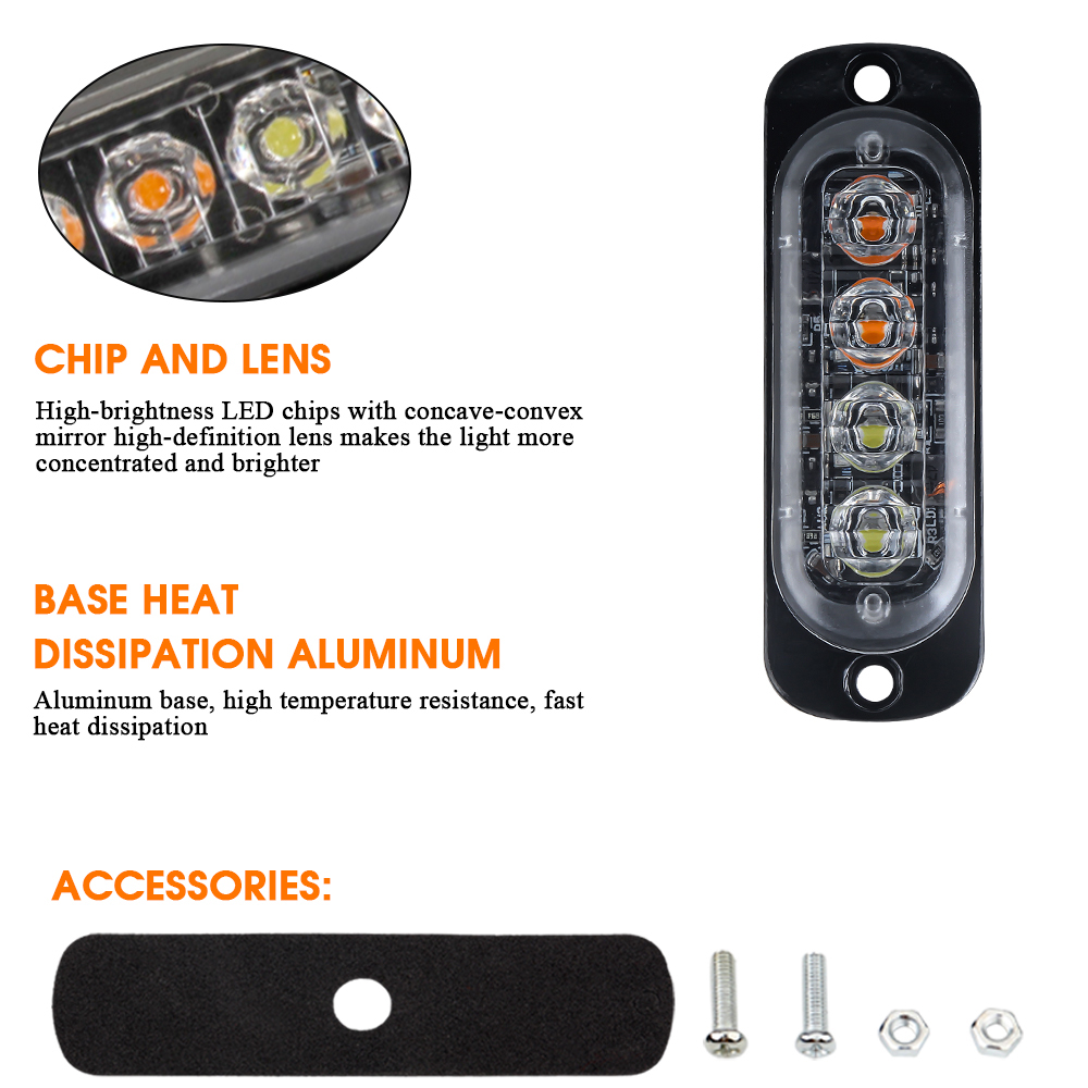4LED Car Strobe Warning Light  - Home Security Police 评论和价格