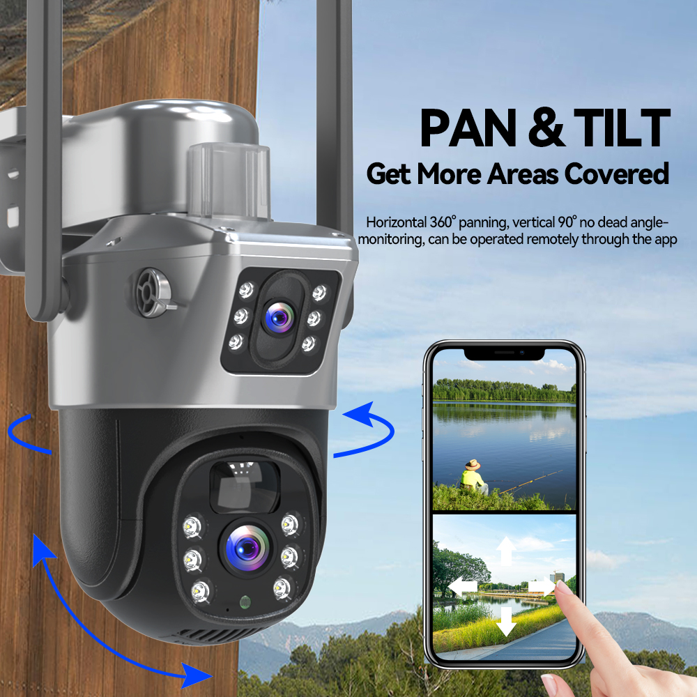 V380 8MP Dual Lens Solar Secur - Ip Camera Outdoor 4K 评论和价格