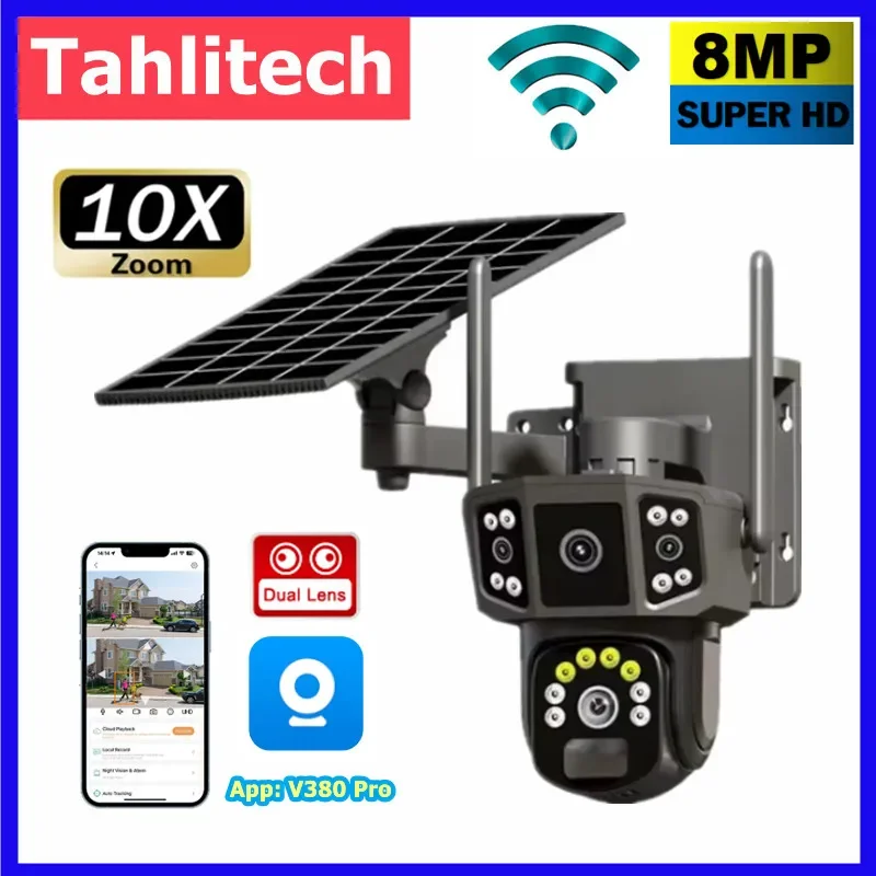 WIFI 4G SIM Solar Camera V380, - Ip Camera Outdoor 4K 评论和价格