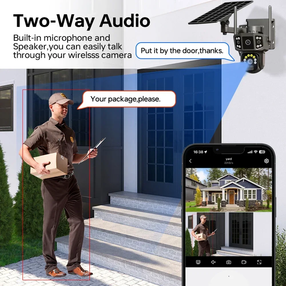 WIFI 4G SIM Solar Camera V380, - Ip Camera Outdoor 4K 评论和价格