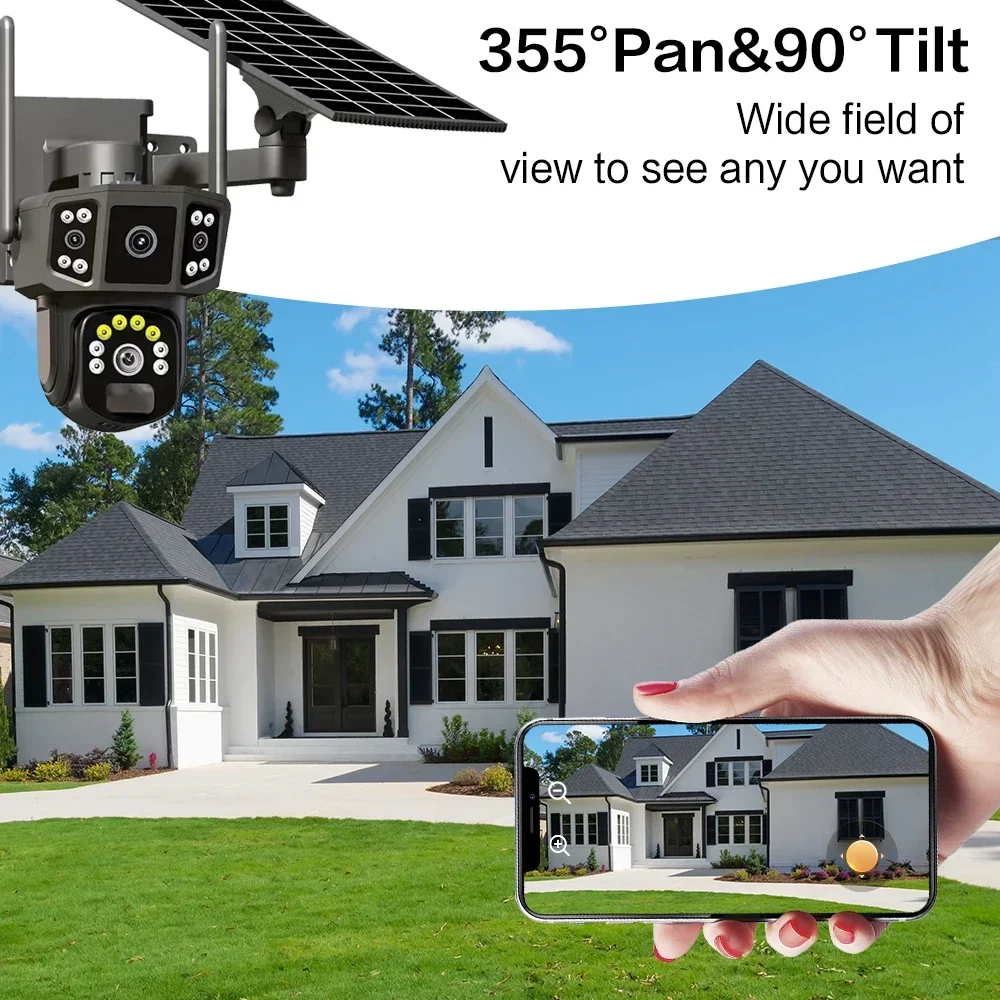WIFI 4G SIM Solar Camera V380, - Ip Camera Outdoor 4K 评论和价格