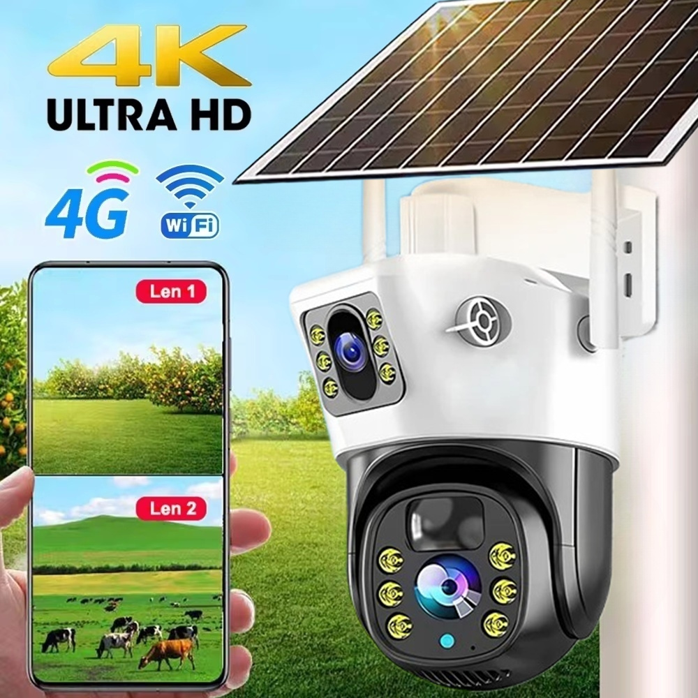 4G / WiFi Solar Camera Dual Le - Ip Camera Outdoor 4K 评论和价格