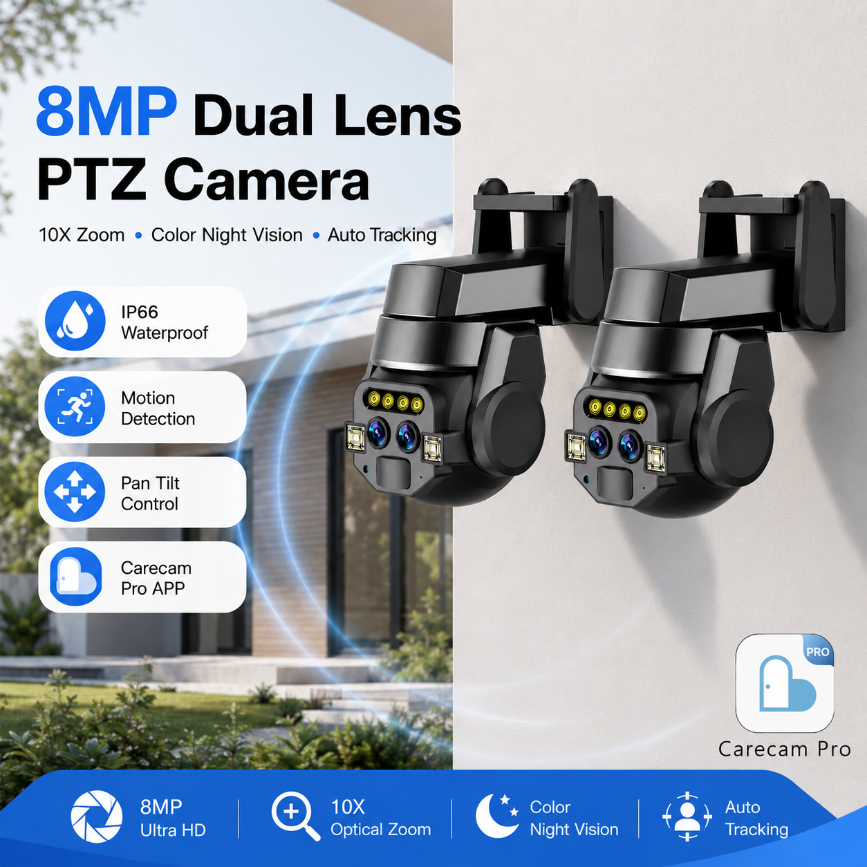 8MP Dual Lens PTZ Security Cam - Home Yard Security 评论和价格
