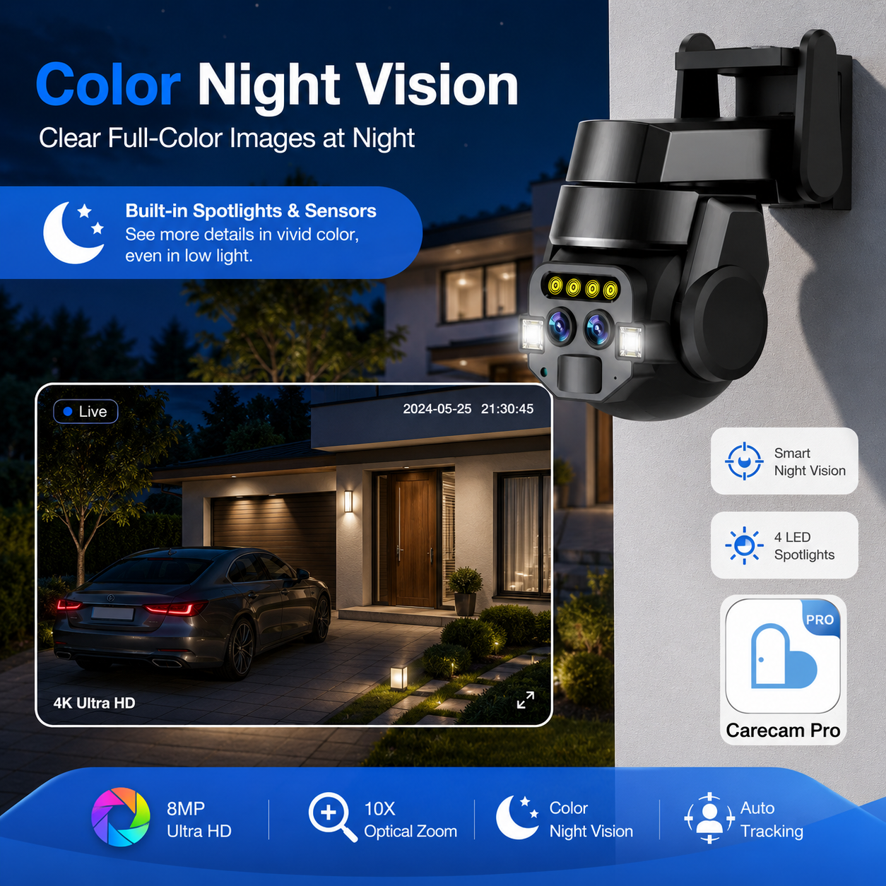 8MP Dual Lens PTZ Security Cam - Home Yard Security 评论和价格