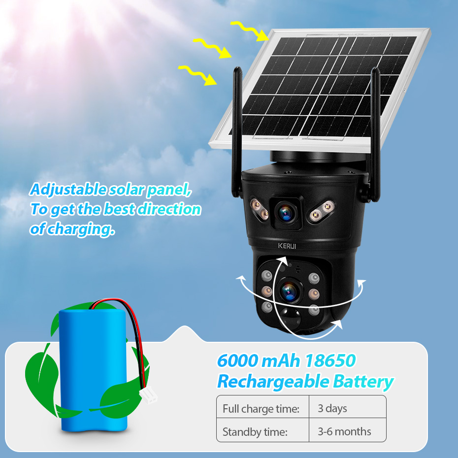 KERUI Outdoor 6MP Solar Camera - Home Security Home Assistant 评论和价格