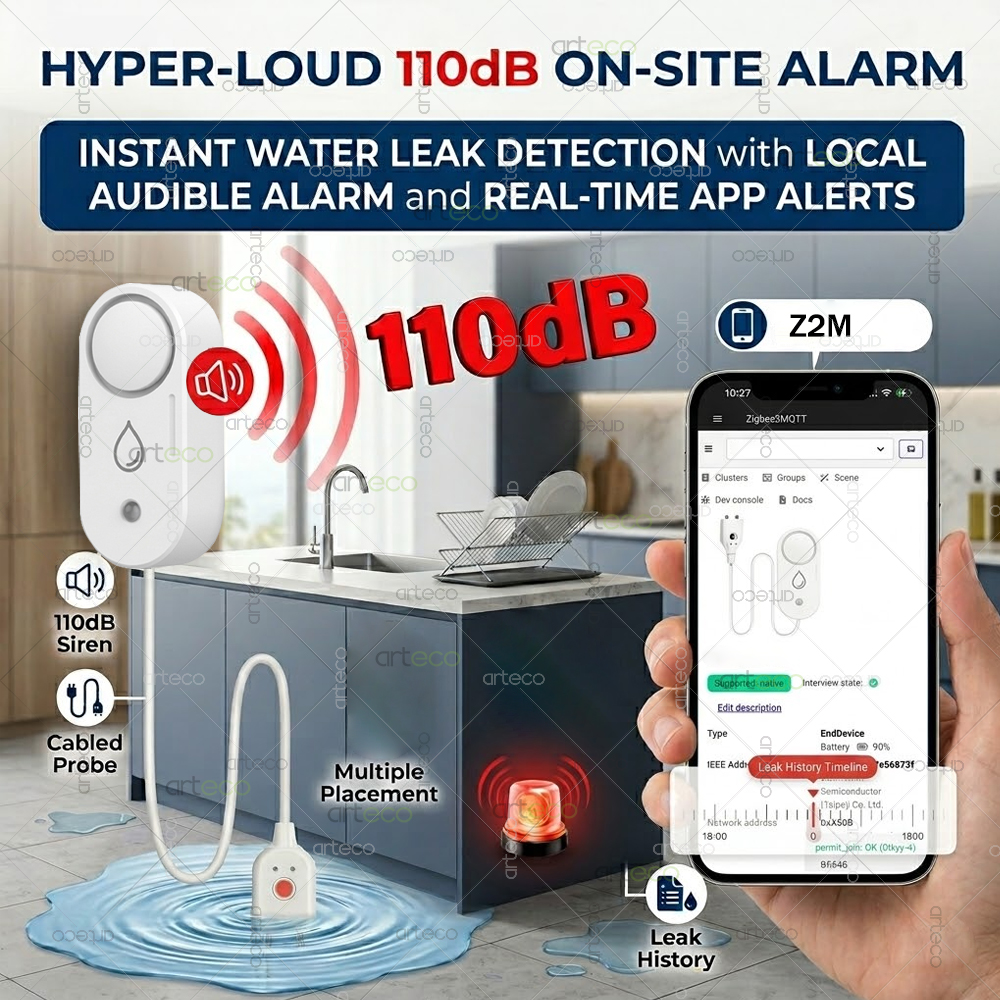 Zigbee Water Leak Detector Sma - Home Security Technology 评论和价格