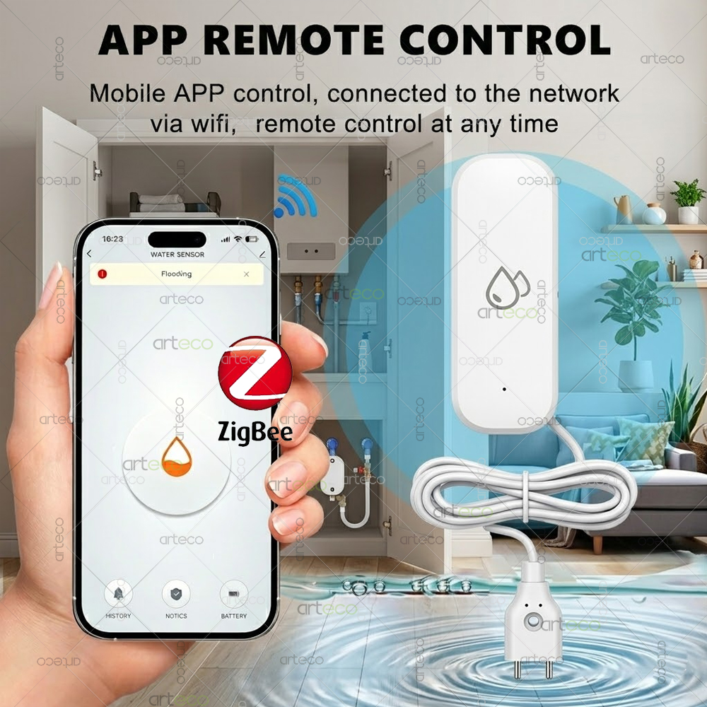 Zigbee Water Leak Detector Sma - Home Security Technology 评论和价格