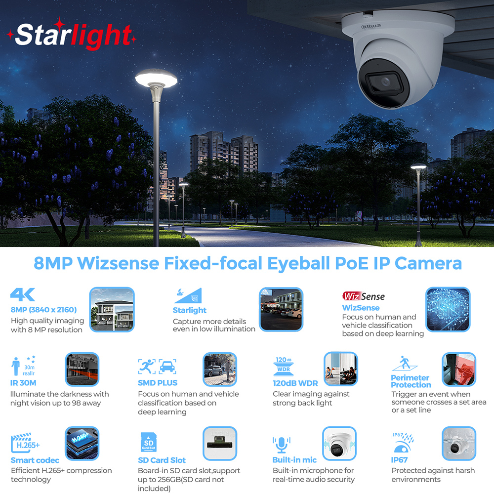 Dahua 16-Channel 8MP IP Camera - Ip Camera Outdoor 4K 评论和价格