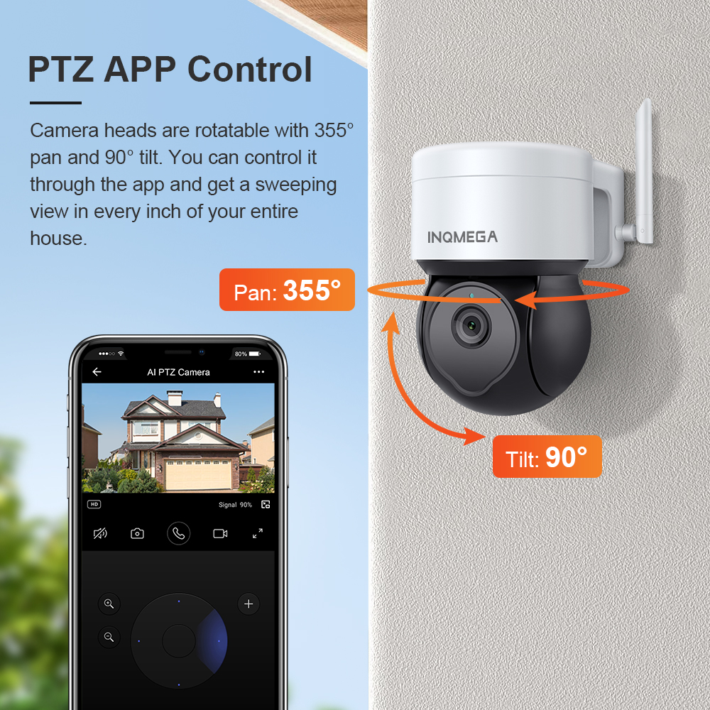INQMEGA 5MP Tuya Outdoor PTZ C - Home Yard Security 评论和价格