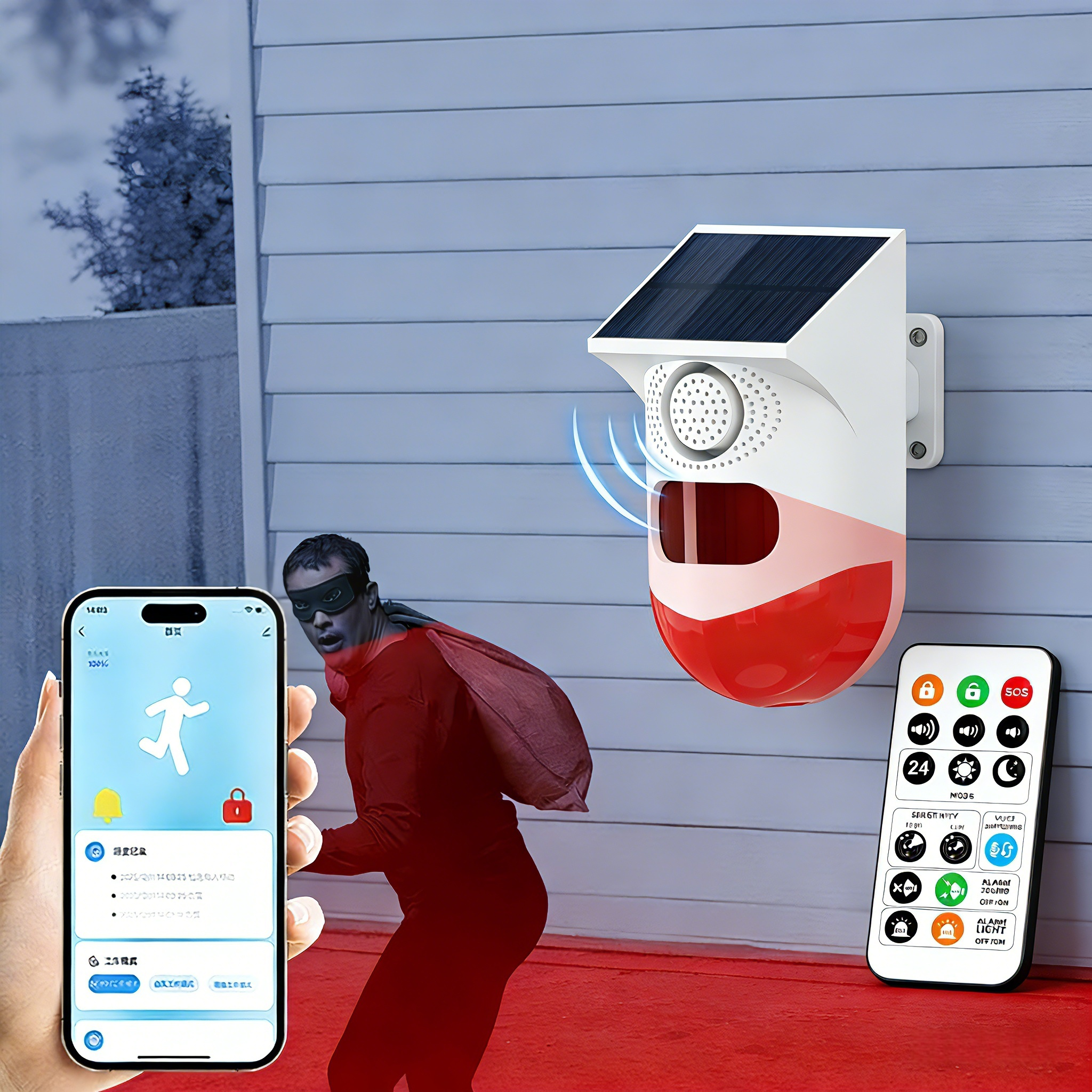Wireless Solar Powered Motion  - Home Security Equipment 评论和价格