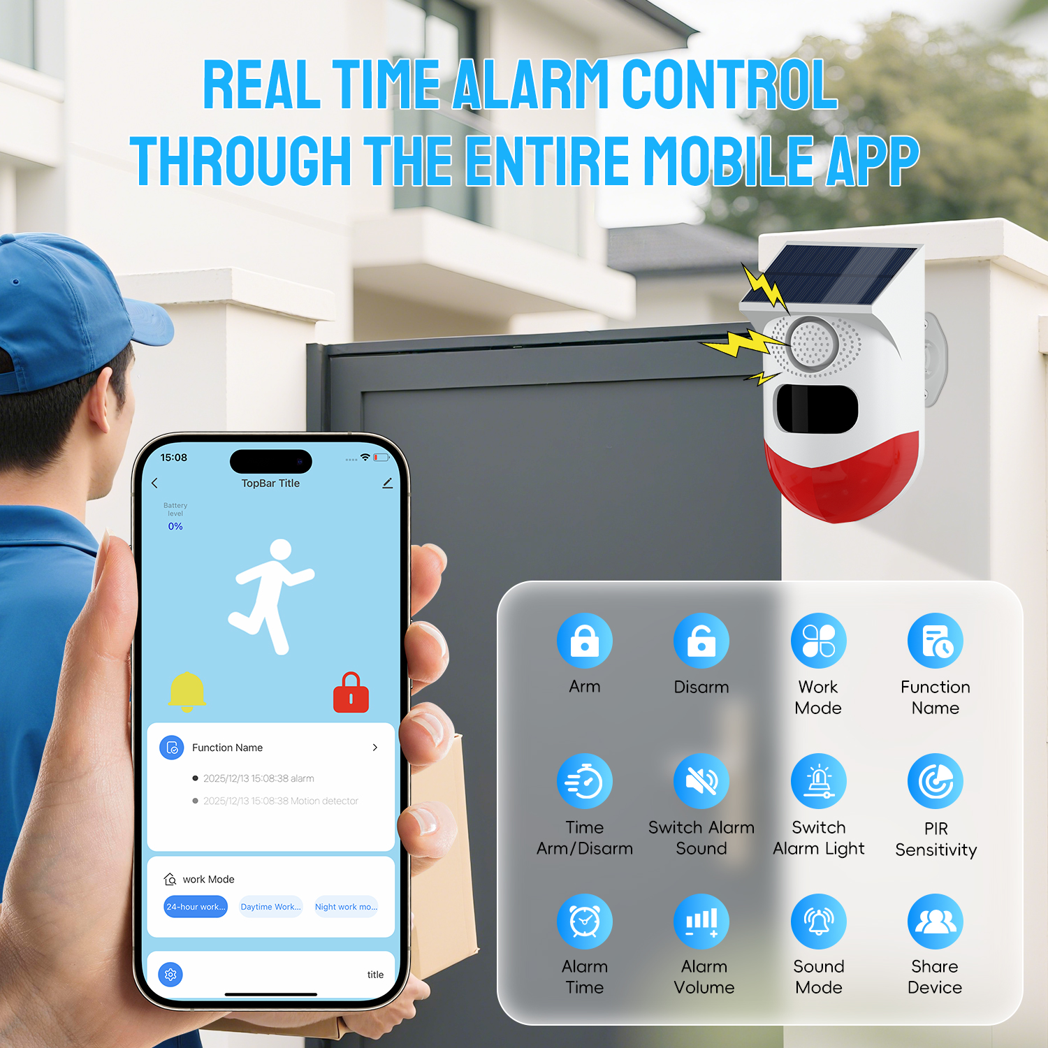 Wireless Solar Powered Motion  - Home Security Equipment 评论和价格