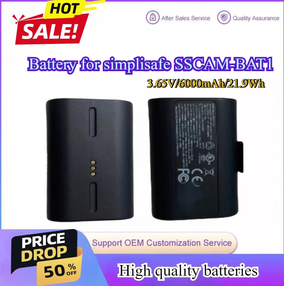 6000mAh SSCAM-BAT1 Battery Rep - Home Security Simplisafe 评论和价格